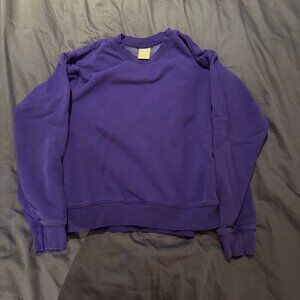 Aritzia TNA Cozy Fleece Perfect Crew Sweatshirt M Purple Cozy